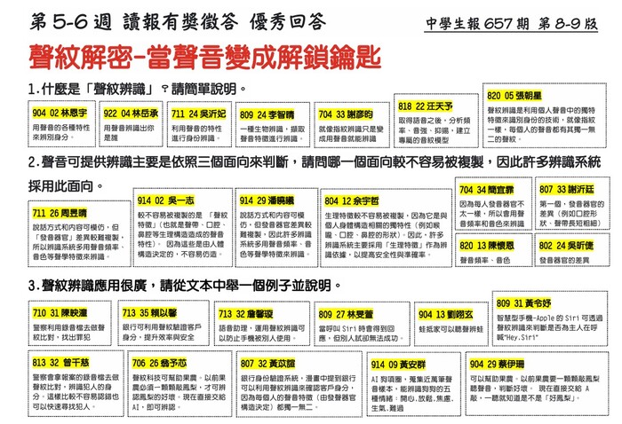 114上 優秀回答 第五、六周圖片
